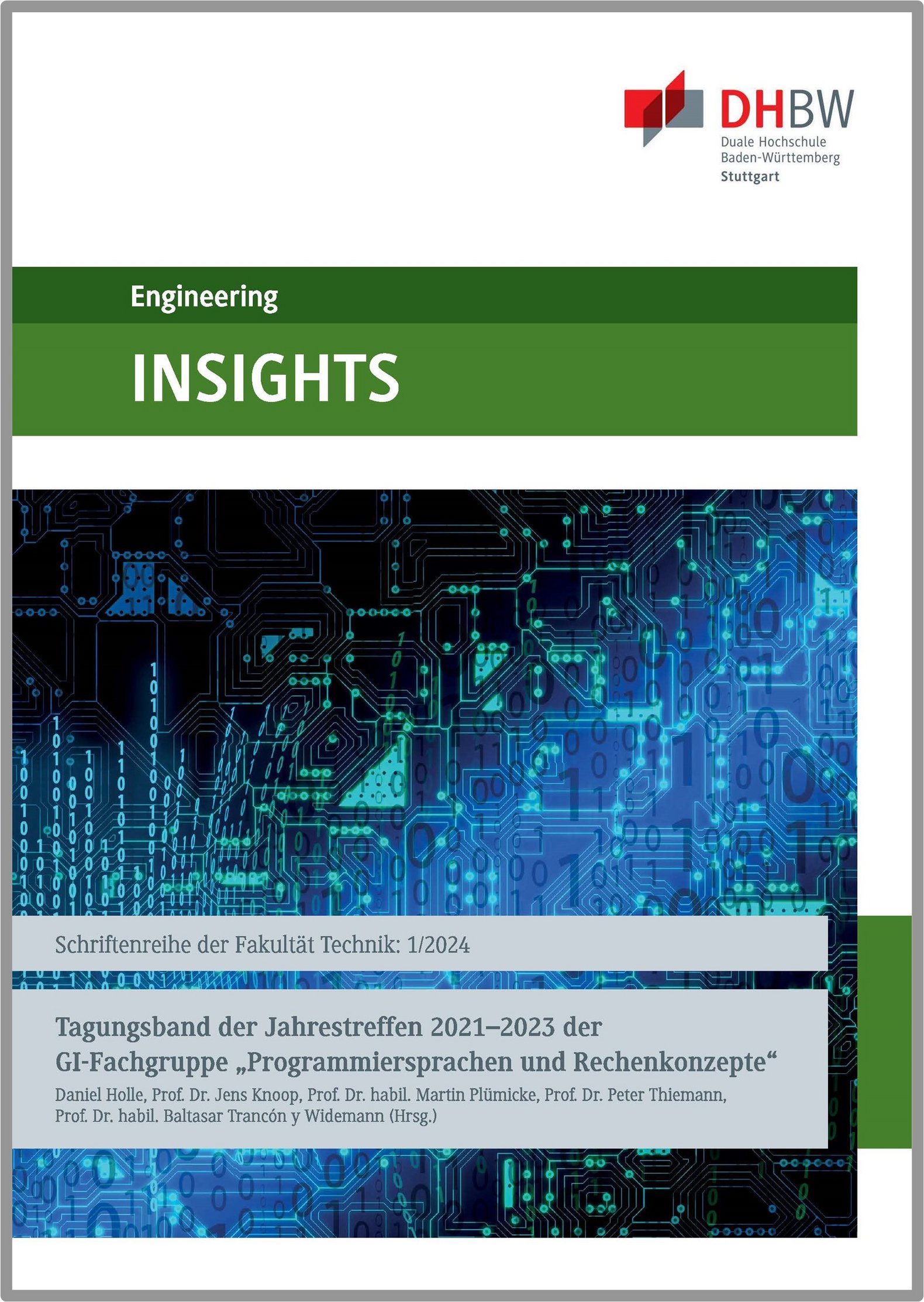 DHBW Stuttgart INSIGHTS 1/2024 GI-Fachgruppe Programmiersprachen Rechenkonzepte 2021-2023