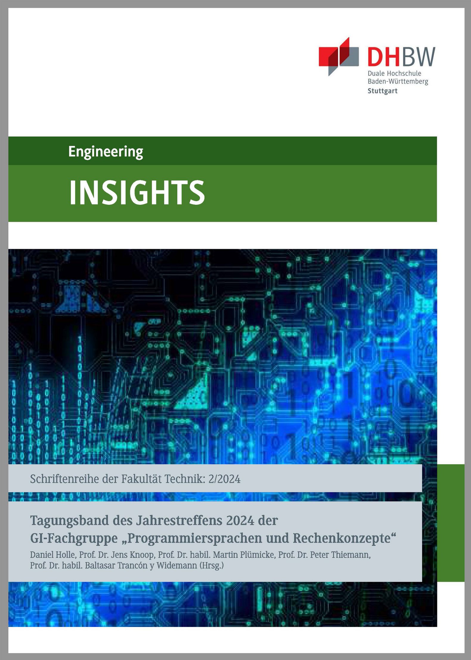 DHBW Stuttgart INSIGHTS 2/2024 GI-Fachgruppe "Programmiersprachen und Rechenkonzepte"